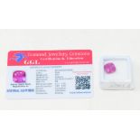 A cushion cut pink natural sapphire, 8.65ct, with GGL certificate