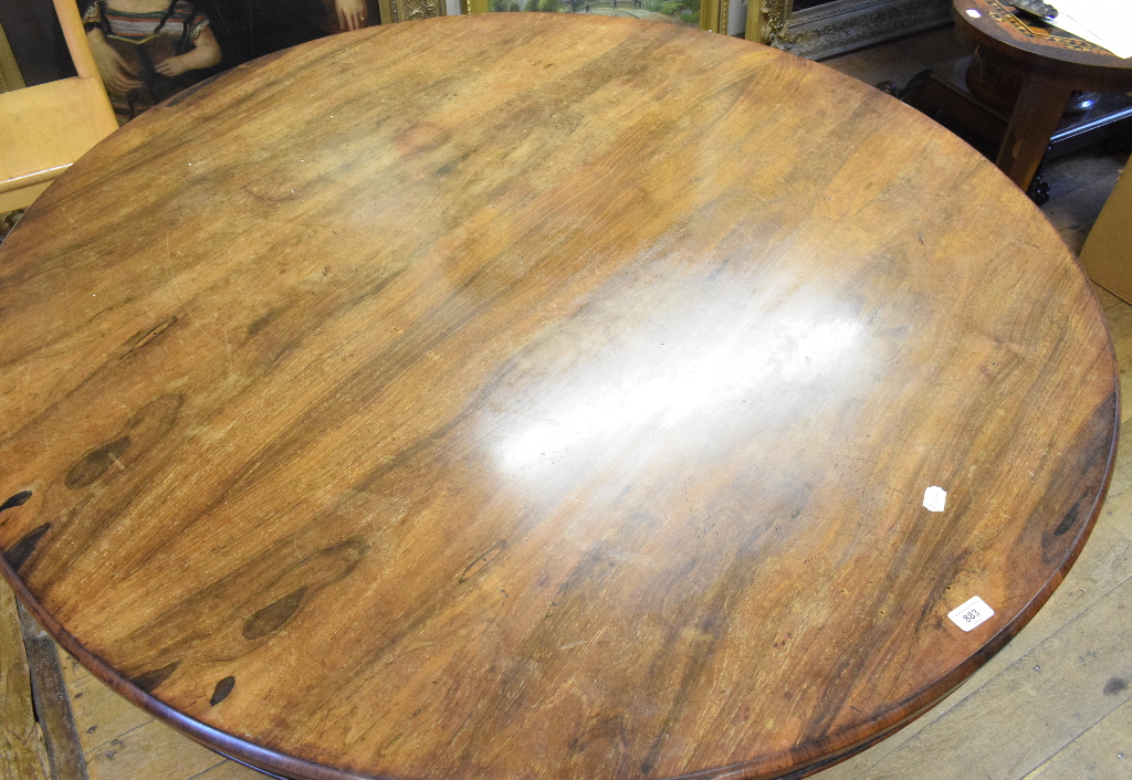 A Victorian rosewood centre table, on an octagonal baluster column, 137 cm diameter See illustration - Image 2 of 2