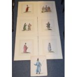 Russian school, seven assorted watercolour studies for costume designs (7) Report by RB They are all