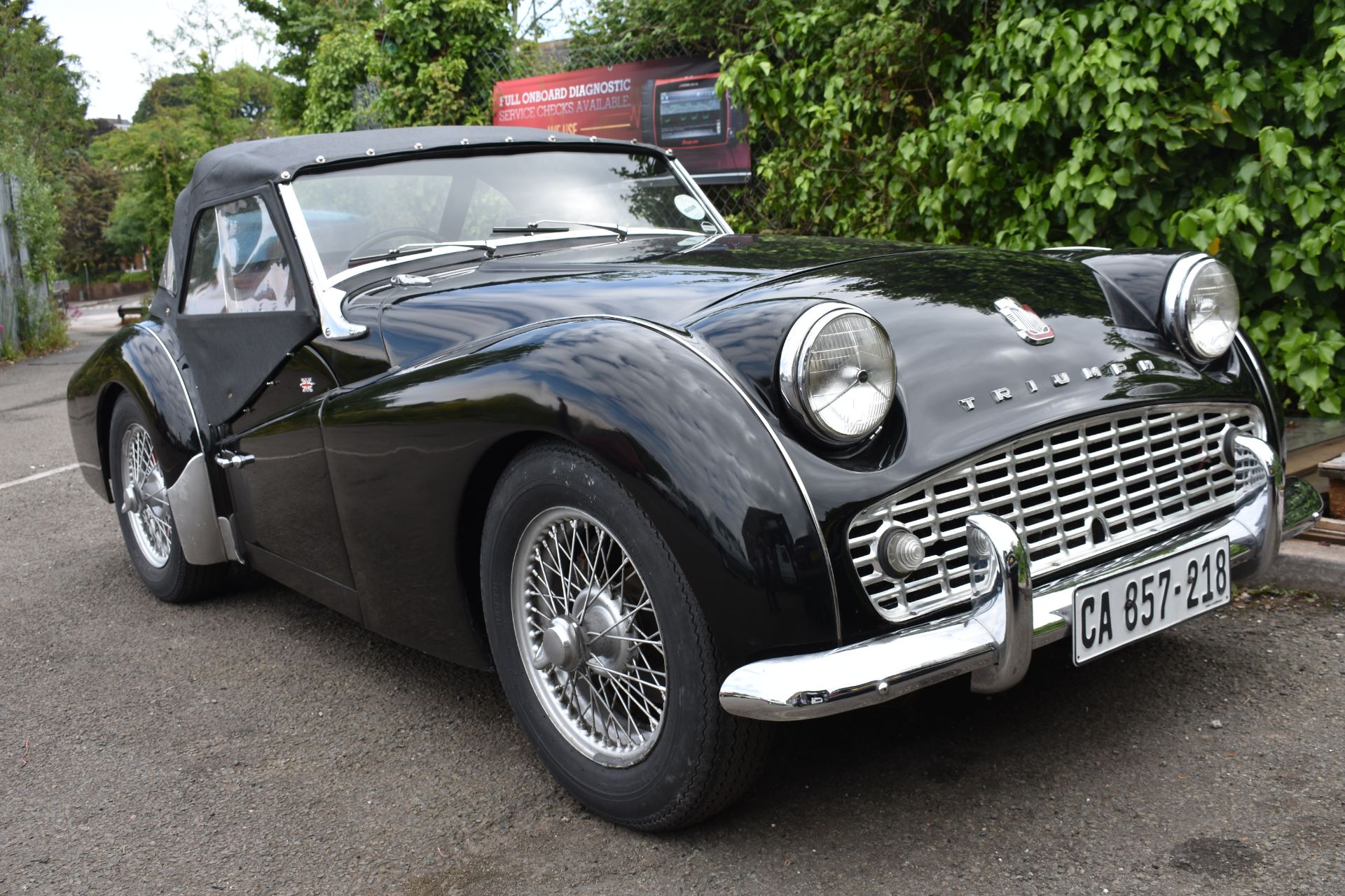 A 1961 Triumph TR3A, unregistered, chassis number TS75124, black. The TR3A with its rugged and