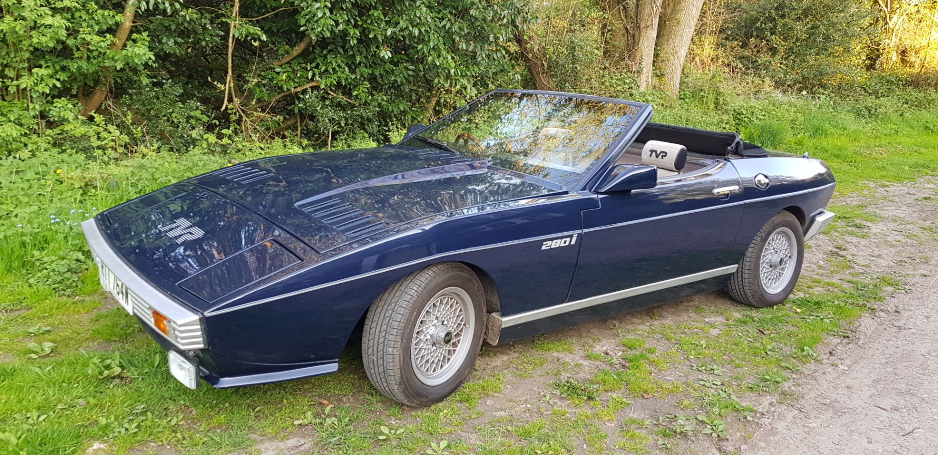 A 1981 TVR Tasmin 280i convertible, registration number RTT 764W, chassis number DH5202F1, engine