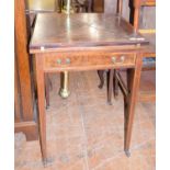 An Edwardian inlaid mahogany envelope card table, 56 cm wide