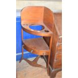 A 19th century mahogany corner washstand, 55 cm wide