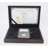 A Magna Carta 800th Anniversary gold proof £1 coin, boxed with certificate