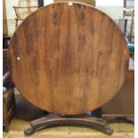 A Victorian rosewood centre table, on an octagonal baluster column, 137 cm diameter