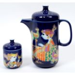 A Rosenthal 1001 Nights pattern coffee set, designed by Bjorn Wiinblad, comprising a coffee pot