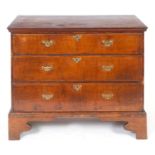 Benjamin Crook: A chest of three drawers, with a (later) mahogany top, walnut veneered drawer