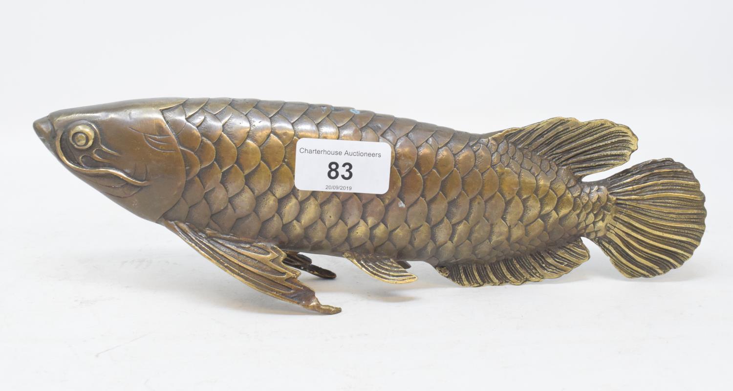 A bronze model of a fish, 28.5 cm Modern