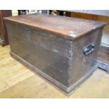 A 19th century oak blanket box, 99 cm wide