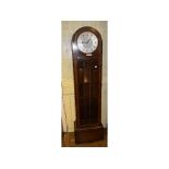 A longcase clock, the 27 cm silvered dial signed Enfield, with Arabic numerals, in an oak case, with