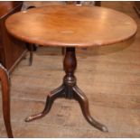 A 19th century mahogany tripod table, 82 cm wide