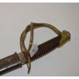 A 19th century troopers type sword, with a brass guard and a steel scabbard Report by GH Splits to