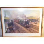 A Robin J. Pinnock limited edition coloured print, "Yeovil" At Yeovil Junction, signed in pencil,