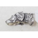 A silver vesta case, in the form of a hound dog Report by RB Modern