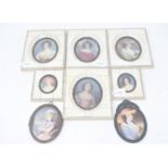 Eight various portrait miniatures (8)