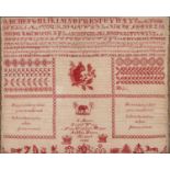 A Victorian sampler, worked by E Mars, South Wing, 3 New Orphan House, Ashley Down, Bristol, 1888,