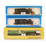A Trix Trains 00 gauge locomotive and tender, 4-6-2, AH Peppercorn, LNER green, and two Airfix 00
