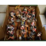 A collection of modern painted lead soldiers, 19th century regiments, mostly on wooden bases with