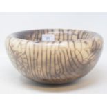 A John Nuttgens crackle glaze bowl, 26 cm diameter