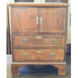 A pair of bedside chests, each having a pair of panel doors above two drawers, 56 cm wide (2)