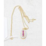 An Art Deco style 9ct gold, ruby and diamond necklace Report by RB Modern