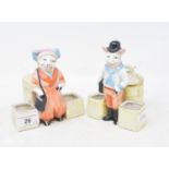 A pair of novelty pig condiments, 11 cm wide (2) Modern