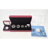 A Royal Canadian Mint fine silver Maple Leaf fractional set: Longest Reigning Sovereign, 2016, boxed