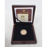 A Longest Reigning Monarch gold £1 proof coin, boxed with certificate