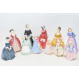 A Royal Doulton figure, Camille, HN 1586, damaged, another, Rosemary, HN 2091, and nine others (11)
