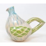 A Mick Morgan studio pottery jug, in the form of a bird, 24 cm high