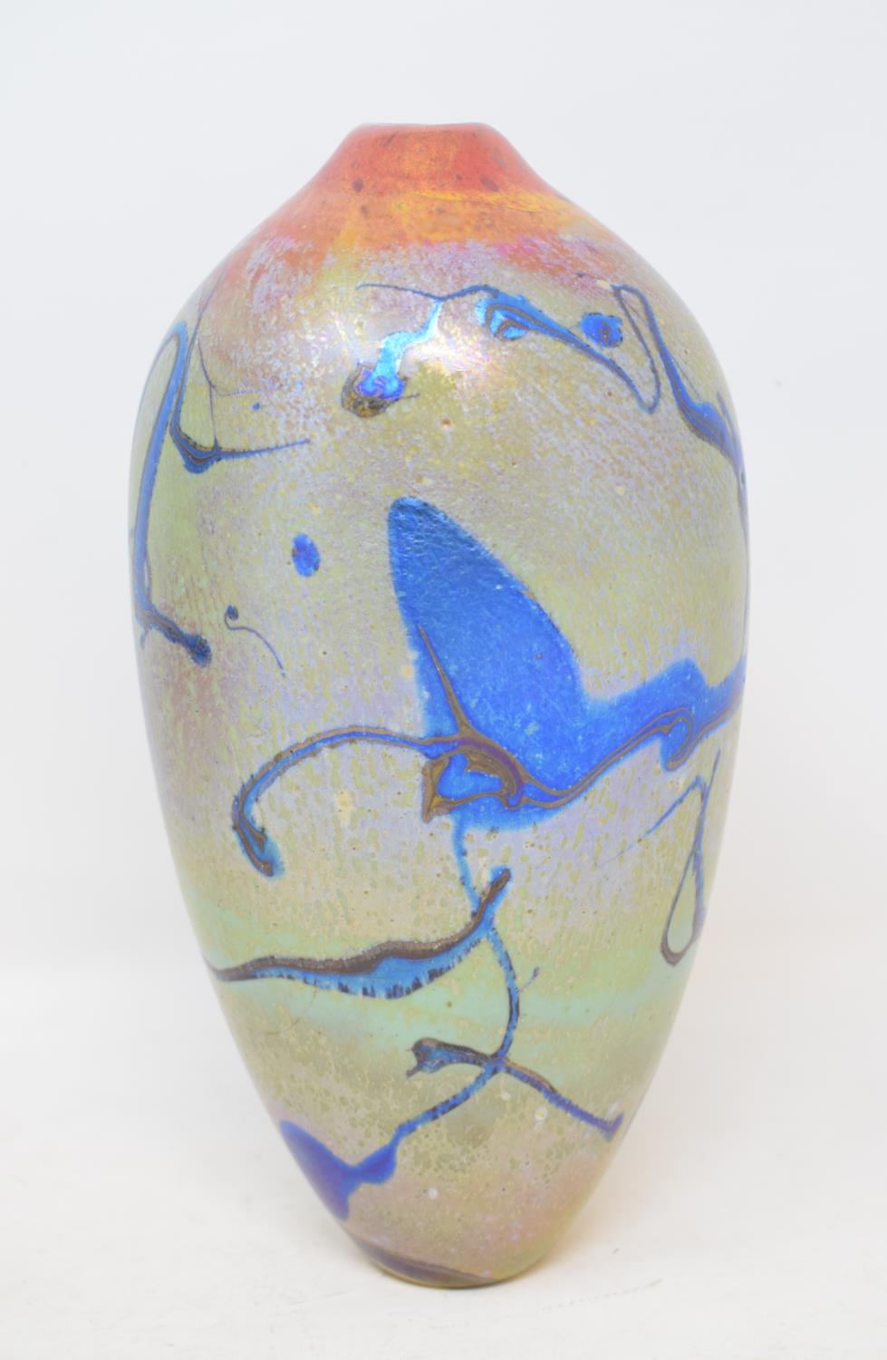 A Carin Von Drehle iridescent vase, signed and dated 1984, 23.5 cm high