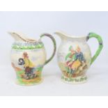 A Crown Devon Roamin' In The Gloamin musical jug, 20 cm high, another, On Ilkla More Baht'at, a