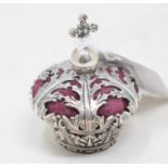A silver pincushion, in the form of a crown Report by RB Modern