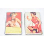 Two cigarette cases, decorated pin-up girls, 13 cm high (2) Modern