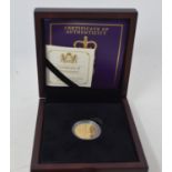 A Queen Elizabeth II 90th Birthday gold proof £1 coin, boxed with certificate