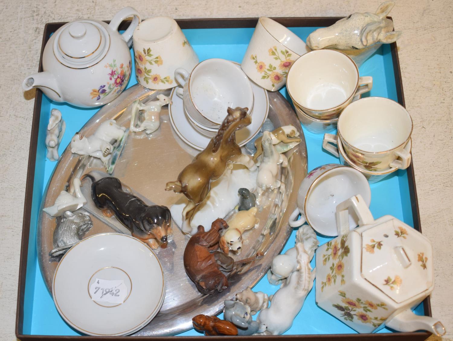 A Royal Doulton King Charles spaniel, HN1012, 8 cm high, a Chinese Yi Xing teapot, other ceramics - Image 2 of 2