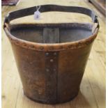 A leather fire type bucket, 40 cm wide