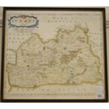 Three Robert Morden hand coloured maps, Lincolnshire, Darbyshire (sic) and Surrey (3)