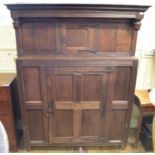 An 18th century oak court cupboard, 136 cm wide