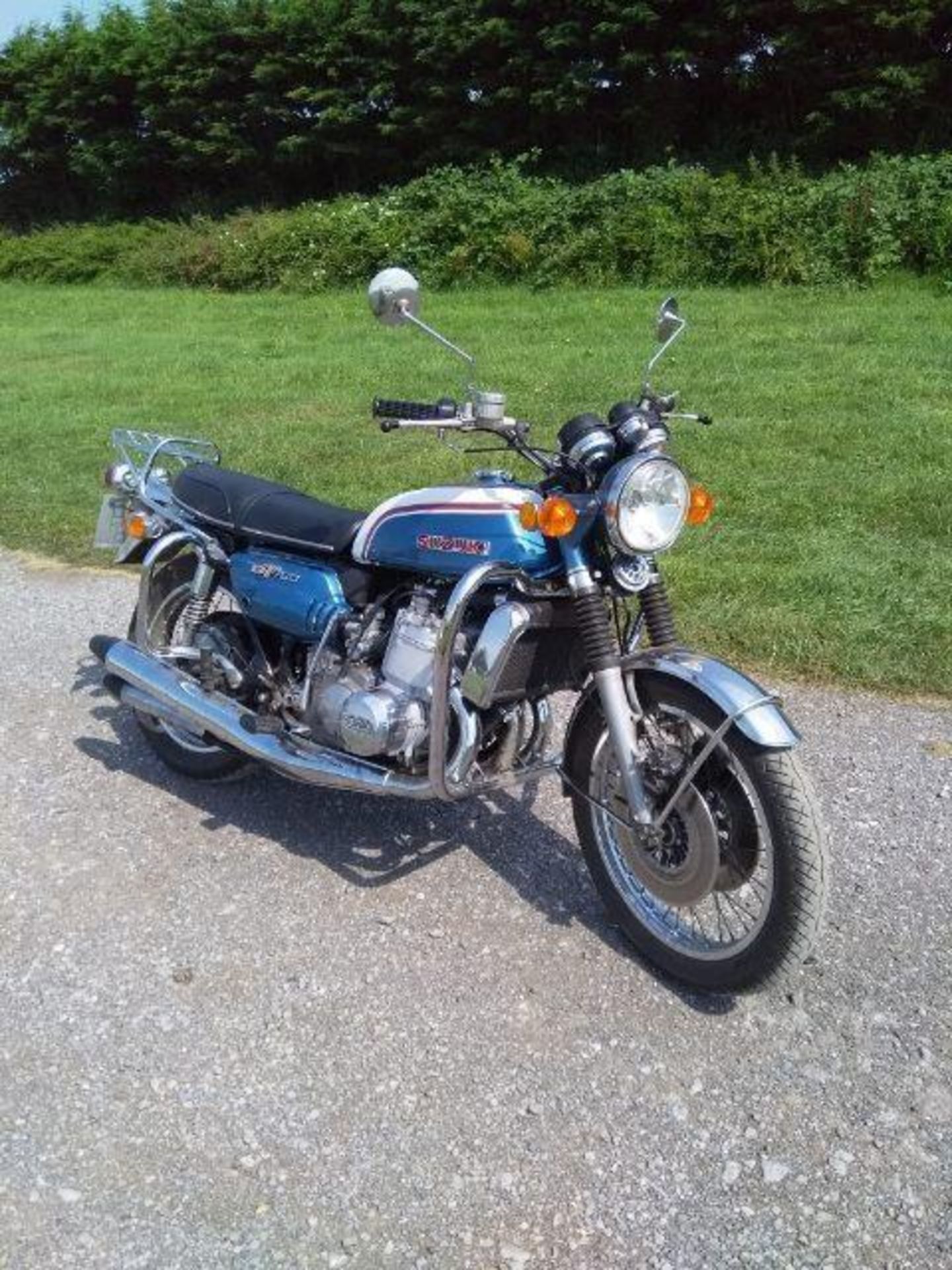 A 1973 Suzuki GT750, registration number GEL 603L, frame number GT75034056, engine number