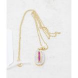 An Art Deco style 9ct gold, ruby and diamond necklace Report by RB Modern