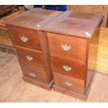 A pair of filing type chests of three drawers, 51 cm wide (2)