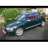 A 1999 Rover 200 BRM LE, registration number V942 FLK, chassis number SARRFCNLHXD434541, engine