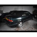 A 1998 Saab 9.3SE Turbo Convertible project, registration number R736 DOU, scarab green. This Saab