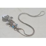 A silver and marcasite articulated fish necklace Report by RB Modern