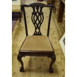 A set of six George III style mahogany dining chairs, on cabriole legs (4+2)
