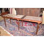 A campaign style adjustable day bed, on turned legs, 194 cm wide Canework poor. Quite a few