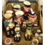 A Royal Doulton Toby jug, Old Charlie, other Royal Doulton Toby type character jugs, and other
