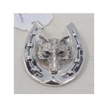 A silver brooch, in the form of a fox within a horseshoe Report by RB Modern