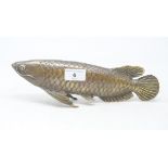 A bronze model of a fish, 28.5 cm Modern